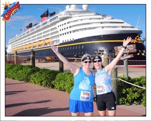 Pre-race with the ship in the background